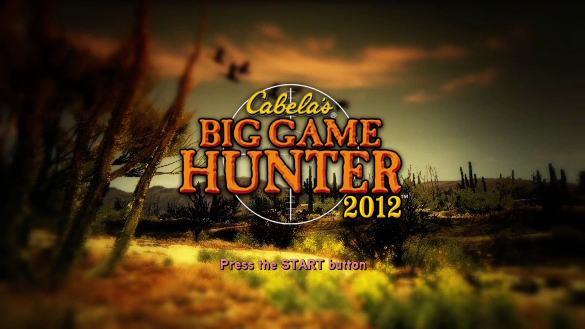 Cabela's Big Game Hunter 2012 title screen for Xbox 360